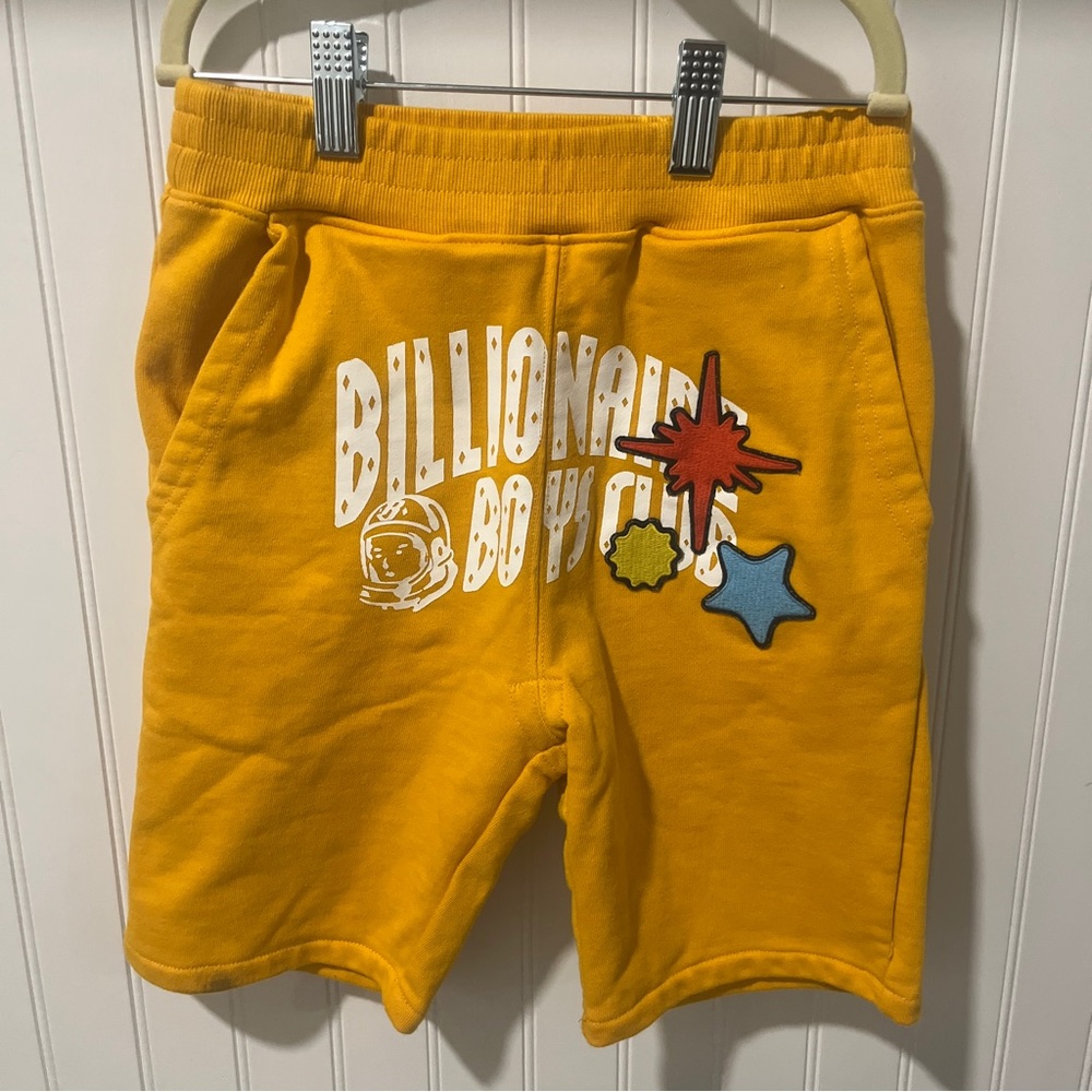 Billionaire Boys Club Shorts Boys 9/10 Yellow Mustard Fleece - Rare Pair
